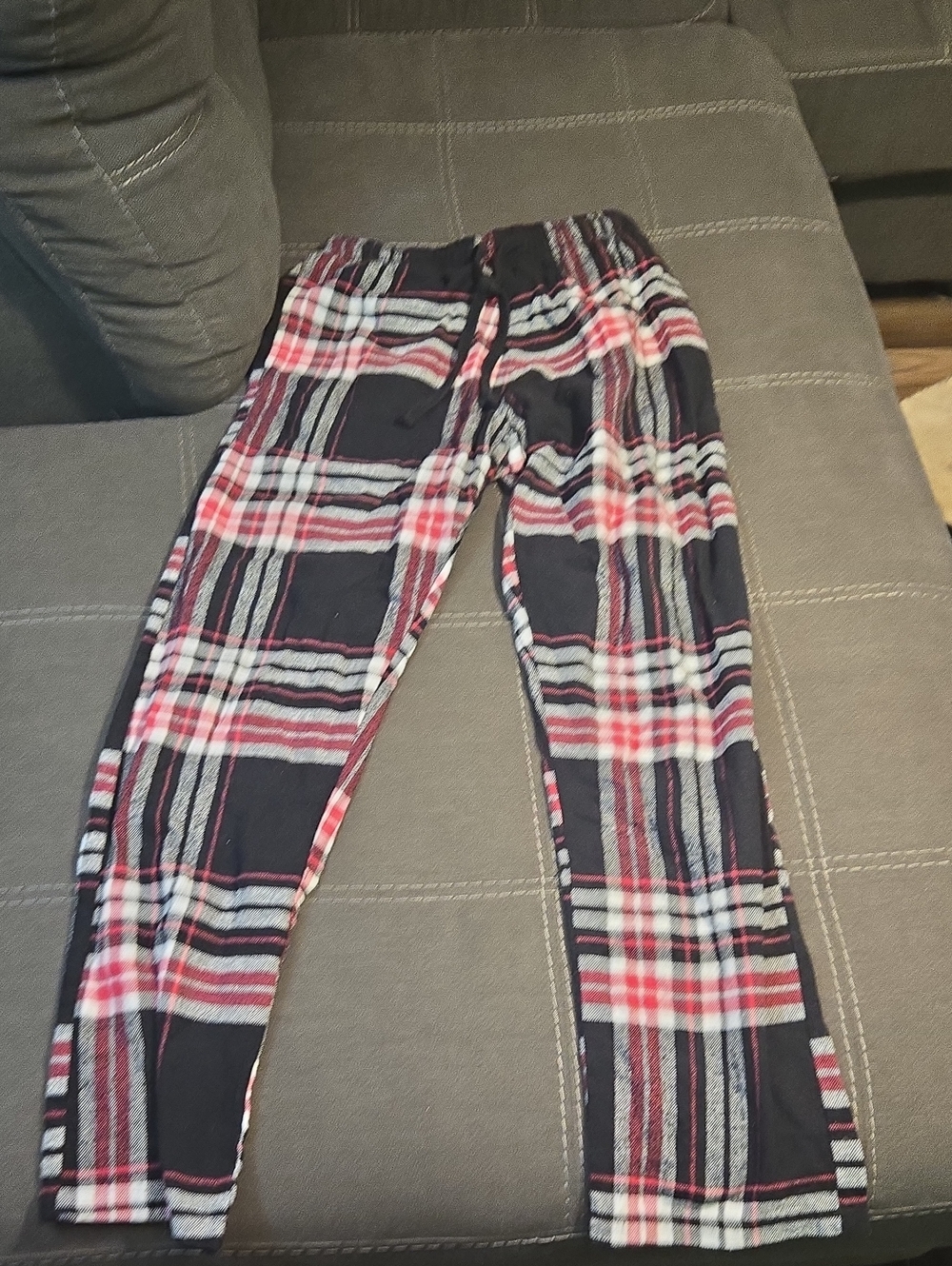 Kids Black and Red Plaid Lounge Pants